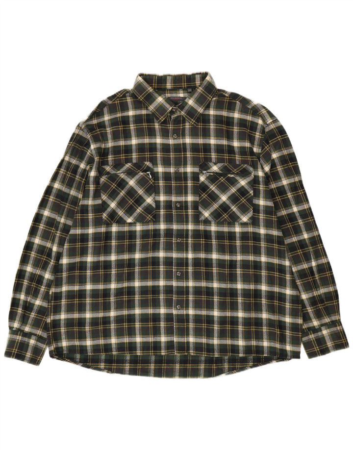 SEA BARRIER Мужская фланелевая рубашка в клетку 2XL, зеленая клетка, хлопок