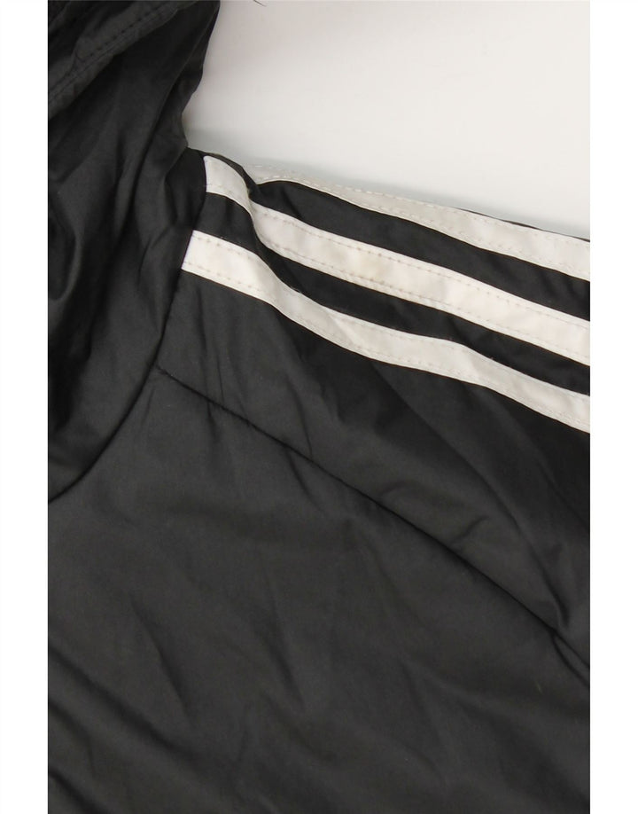 Утепленная куртка Adidas с капюшоном для мальчиков 11-12 лет, черный полиэстер