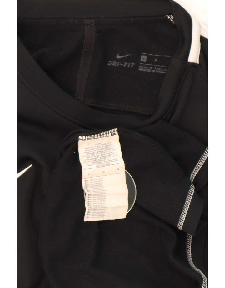 Мужской топ Nike Dri Fit с длинным рукавом, большой черный полиэстер с цветными блоками