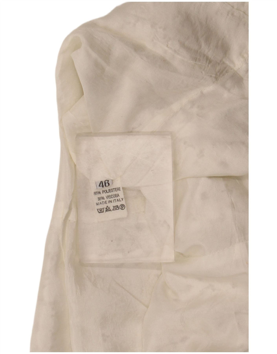 Женская укороченная блузка-рубашка с коротким рукавом VINTAGE IT 46, большая с белым цветочным принтом