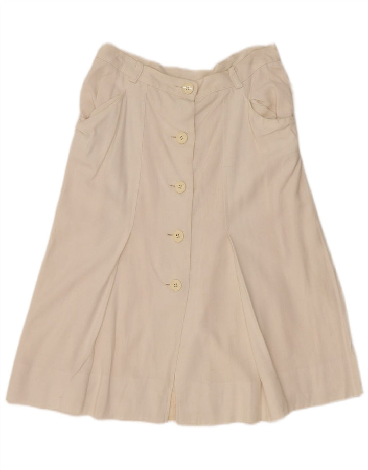 VINTAGE Womens A-Line Skirt W28 Medium White