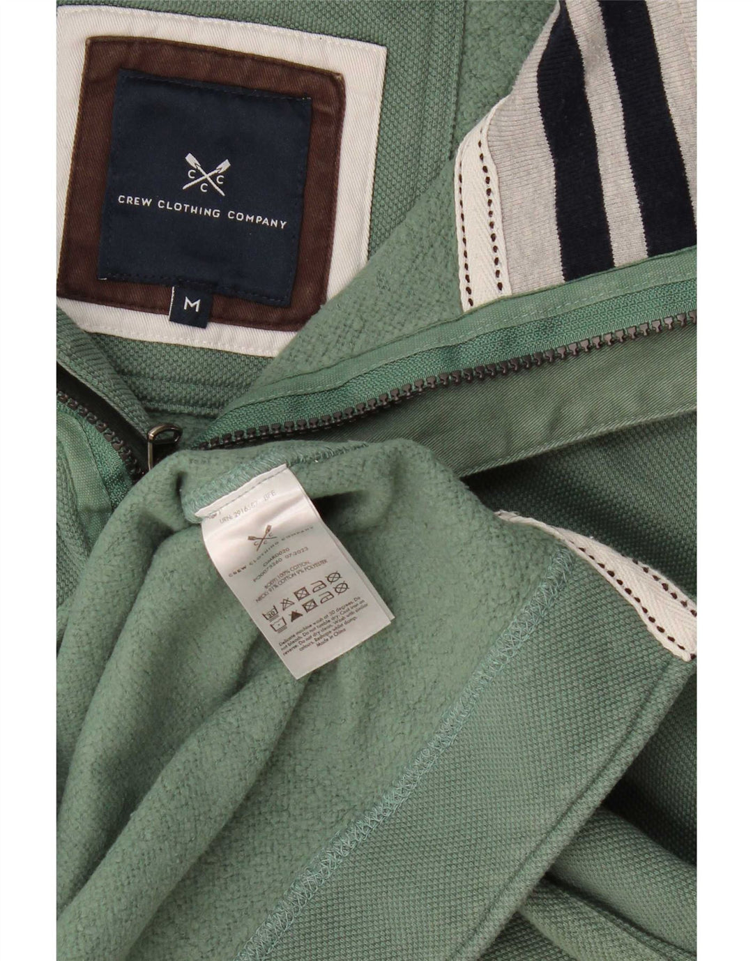 Crew Clothing Мужской свитшот на молнии 1/4 стандартного кроя, джемпер среднего зеленого цвета