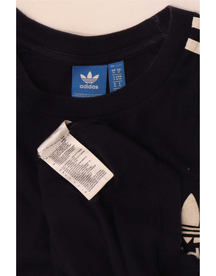 Мужская футболка Adidas с короткими рукавами и обычным верхом, средний темно-синий хлопок