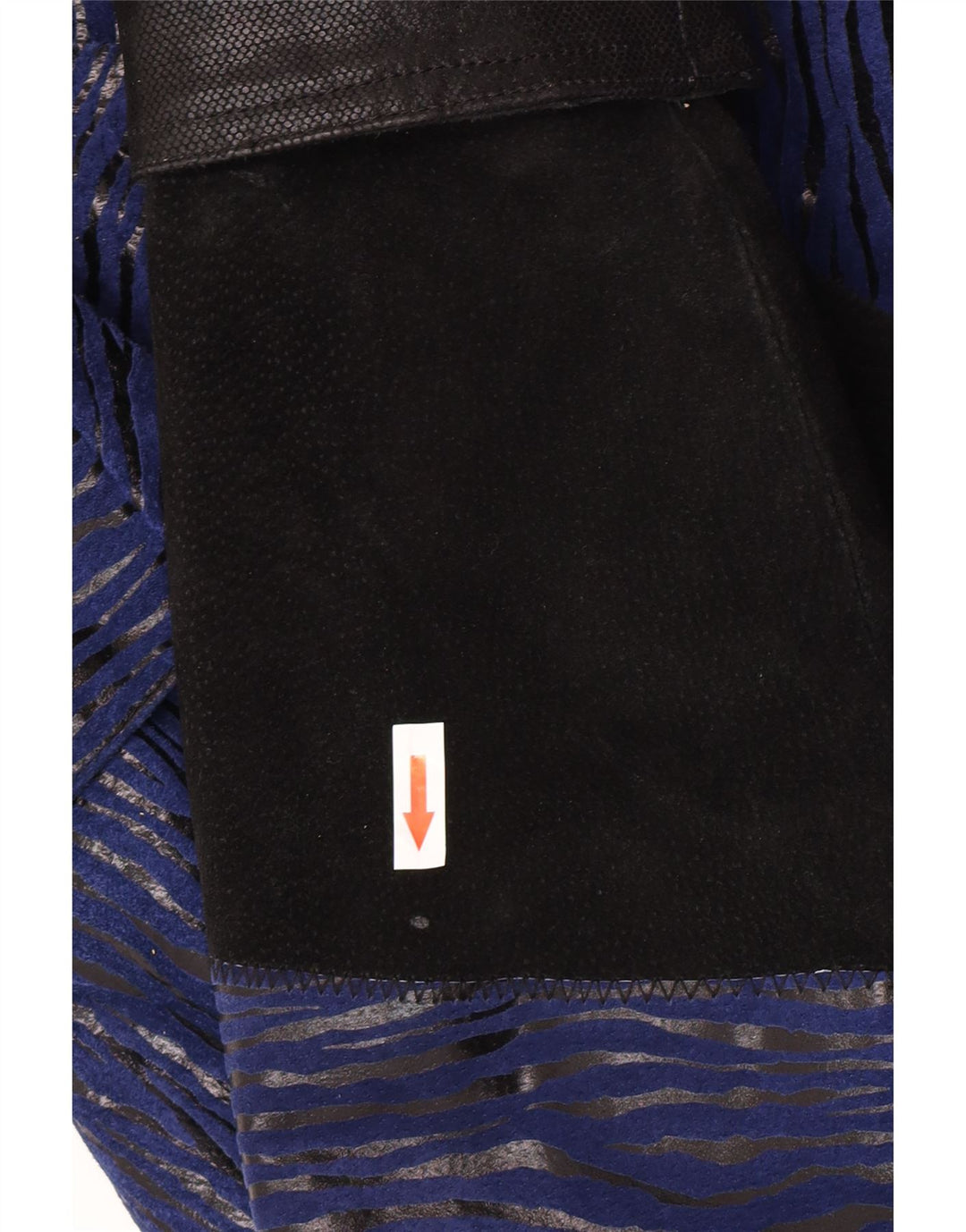 Винтажное женское замшевое пальто UK 12, кожа среднего синего цвета с цветными блоками