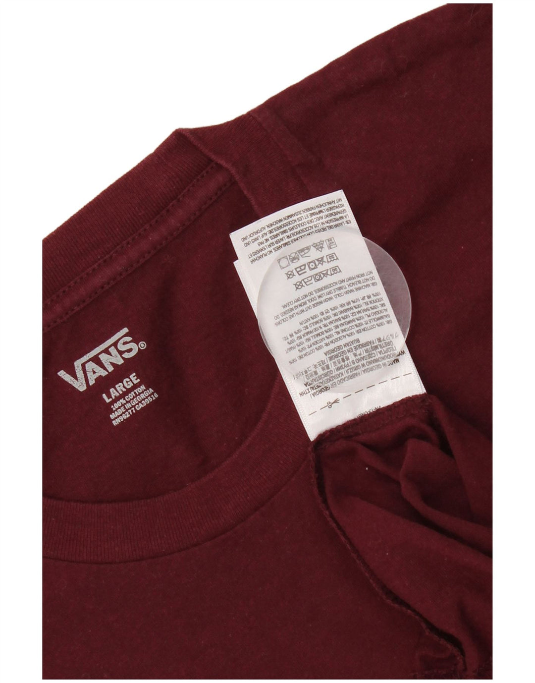 Мужская футболка Vans, большой бордовый хлопок