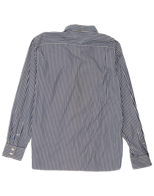 Мужская рубашка Tommy Hilfiger XL, темно-синяя, хлопковая в тонкую полоску
