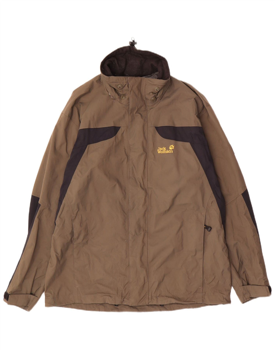 Мужская дождевик JACK WOLFSKIN UK 36/38 Средний коричневый Полиамид с цветными блоками