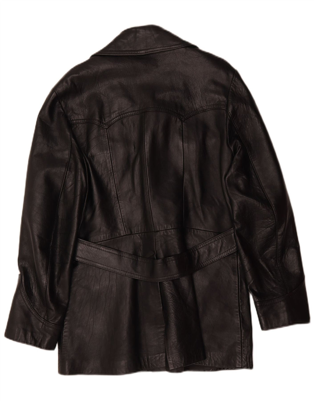 Винтажное женское кожаное пальто IT 42 Medium Black