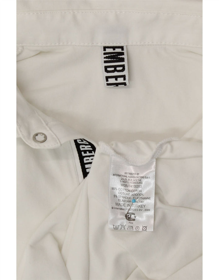 Bikkembergs Мужская рубашка поло с графическим рисунком, маленькая белая хлопковая