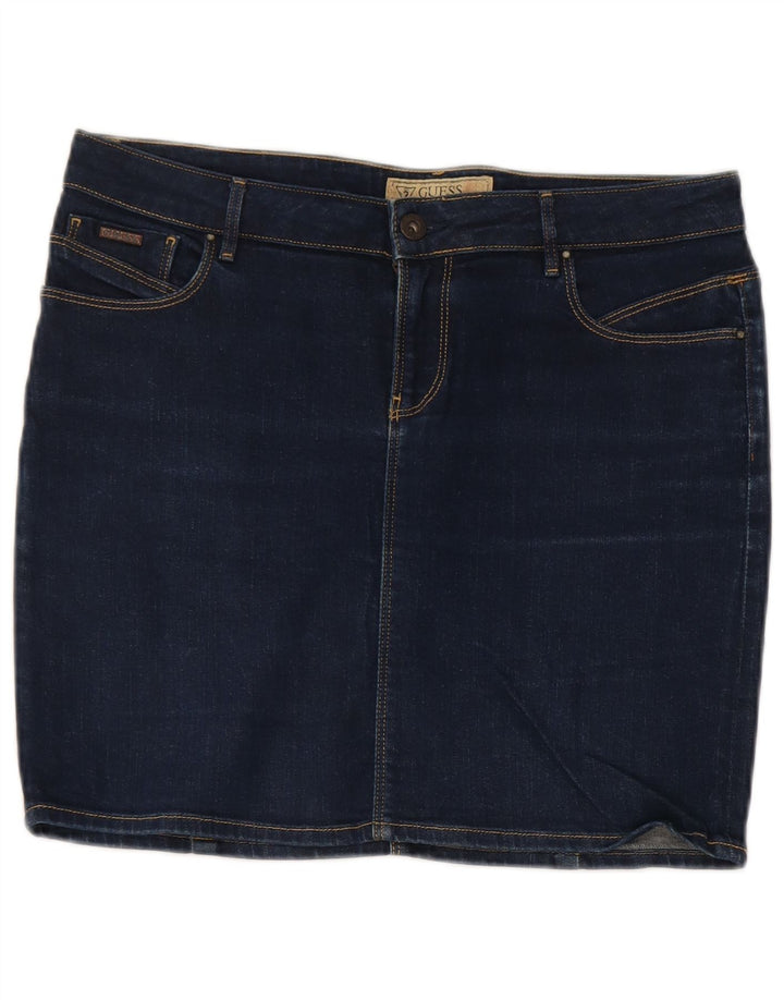 Guess Женская мини-джинсовая юбка W29, средний синий хлопок, хлопок