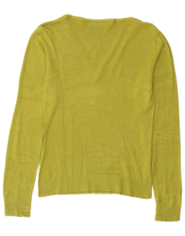 Женский джемпер с v-образным вырезом Zara UK 12, средний зеленый вискоза