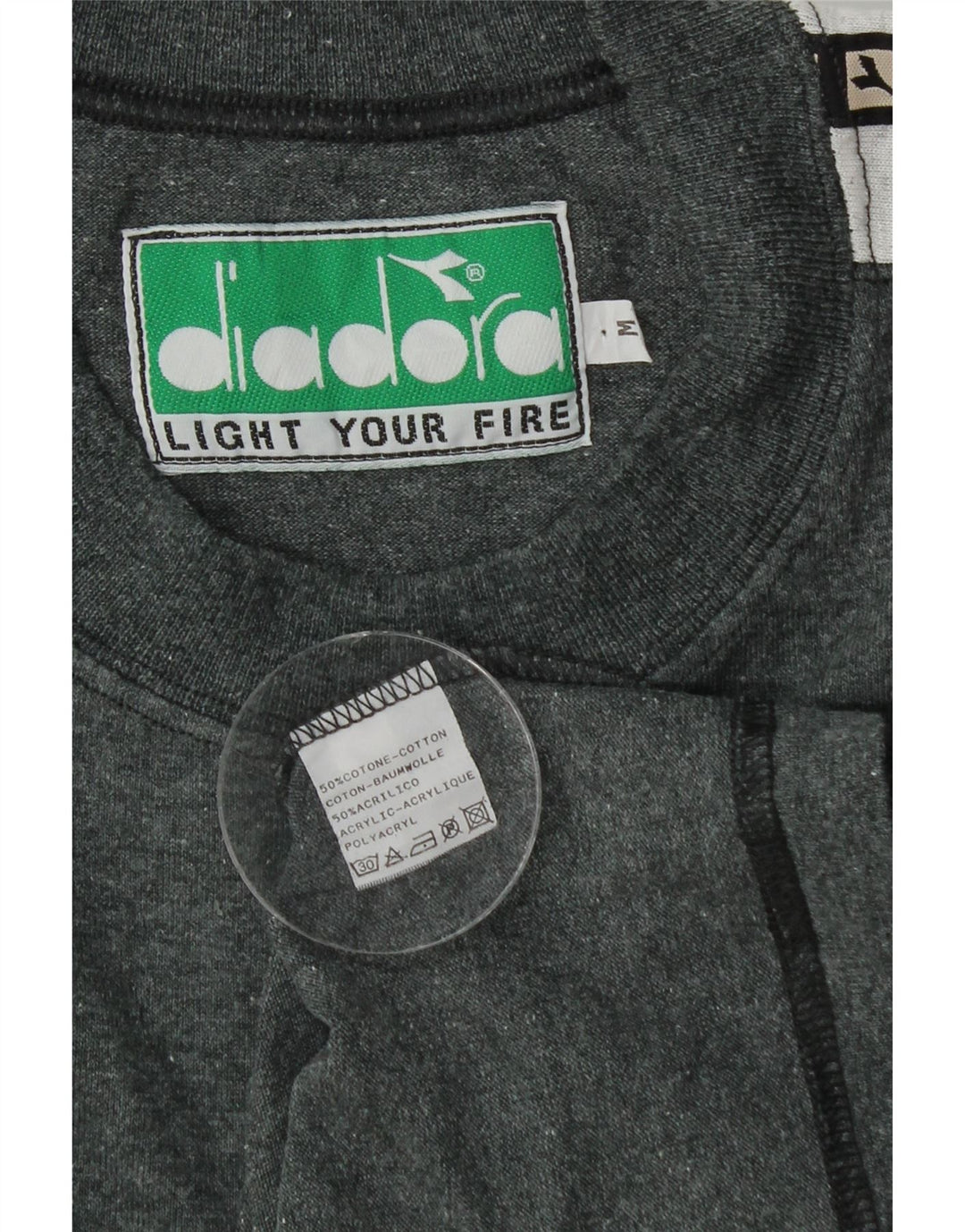 Мужской джемпер Diadora с круглым вырезом и рисунком, средний серый цвет с цветными блоками