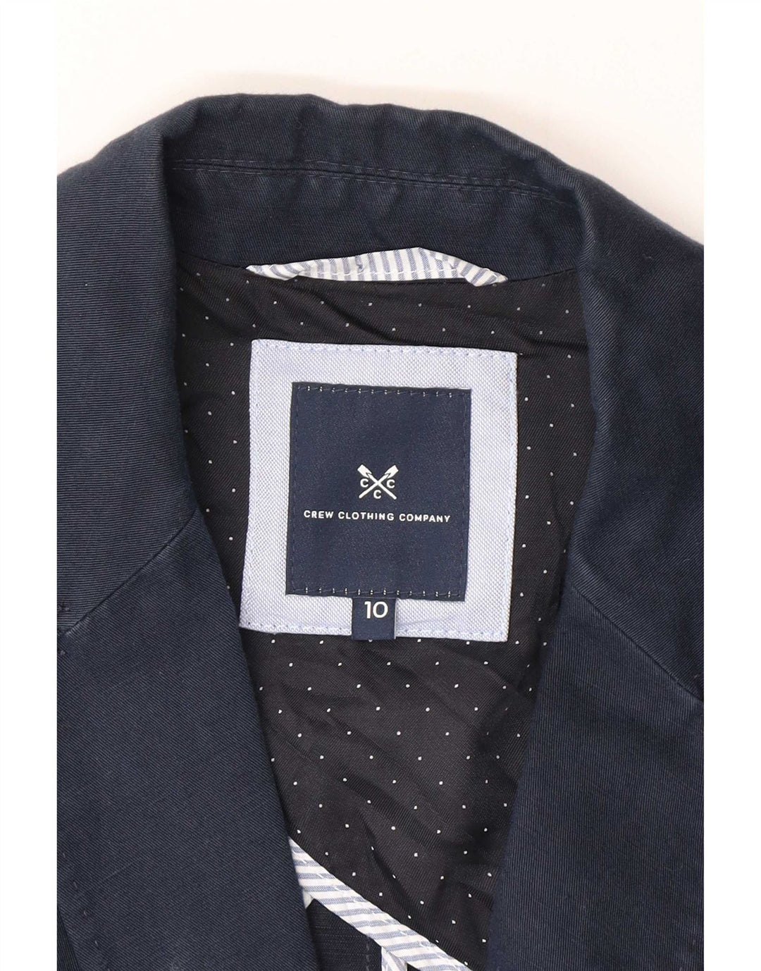 Crew Clothing Женский пиджак на 2 пуговицах, Великобритания, 10, маленький, темно-синий, льняной