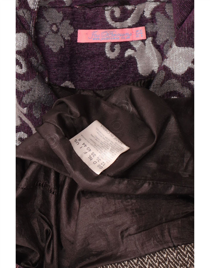 JOE BROWNS Женское пальто UK 12, средний фиолетовый с цветочным принтом, классическое