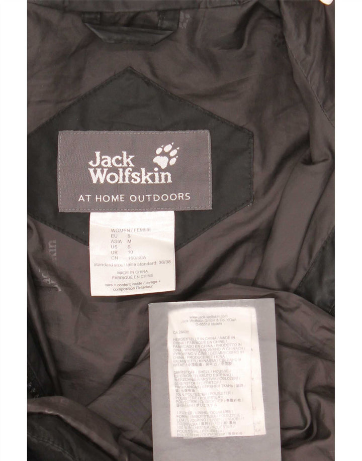 Женское стеганое пальто с капюшоном Jack Wolfskin UK 10, маленький черный полиэстер