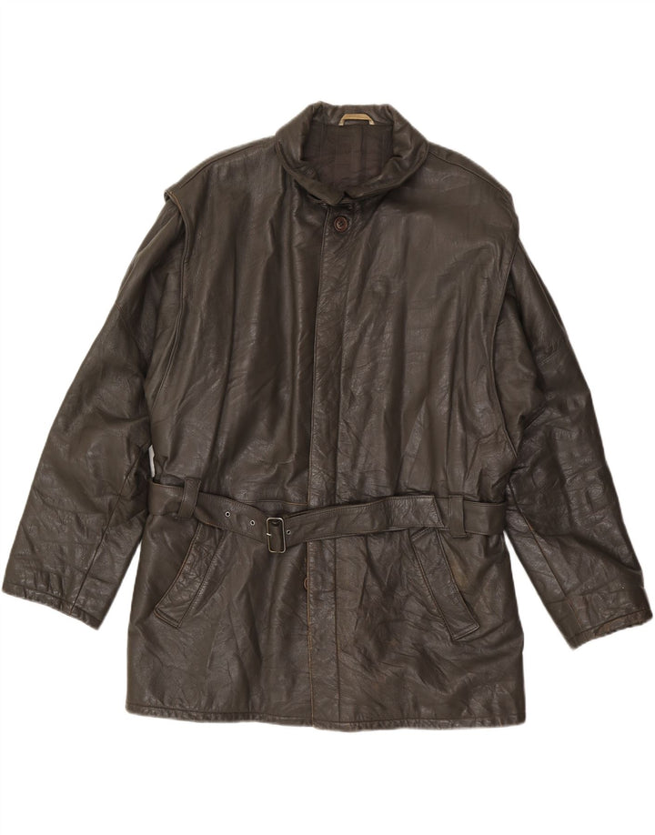 PICCINI Мужская кожаная куртка IT 54 2XL Коричневая кожа