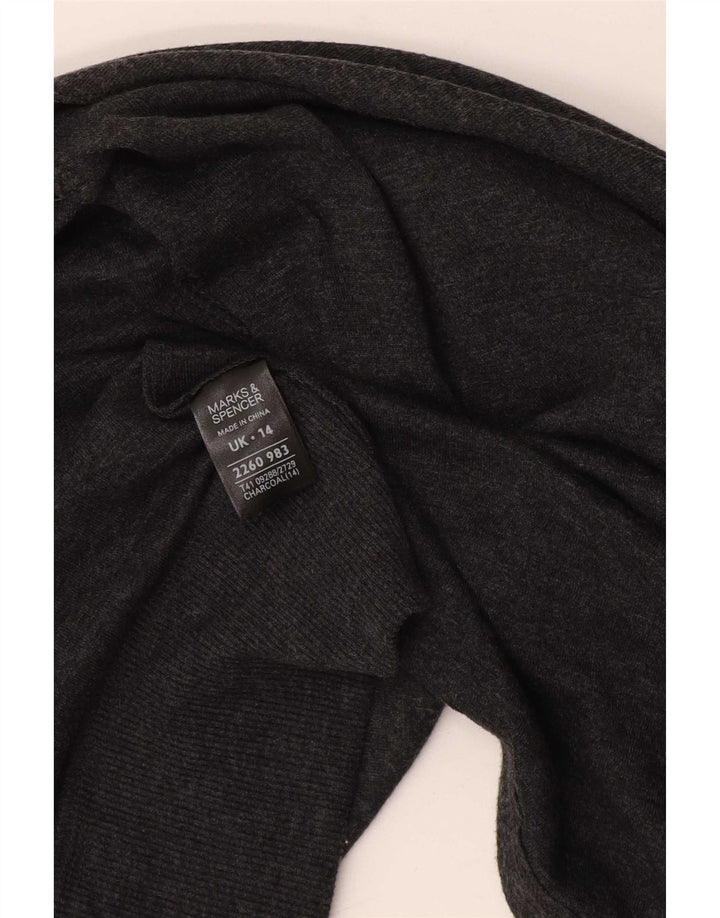 Женский асимметричный кардиган Marks & Spencer UK 14 Средний серый