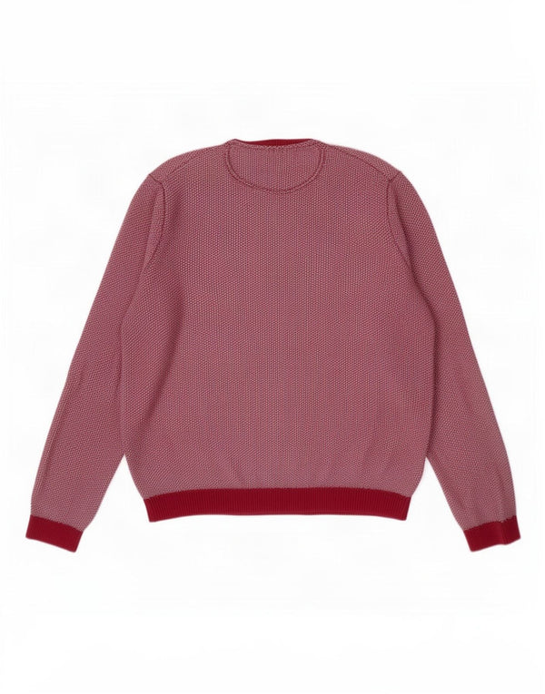 Мужской джемпер с круглым вырезом Ted Baker, размер 6, 2XL, розовый хлопок с крапинками