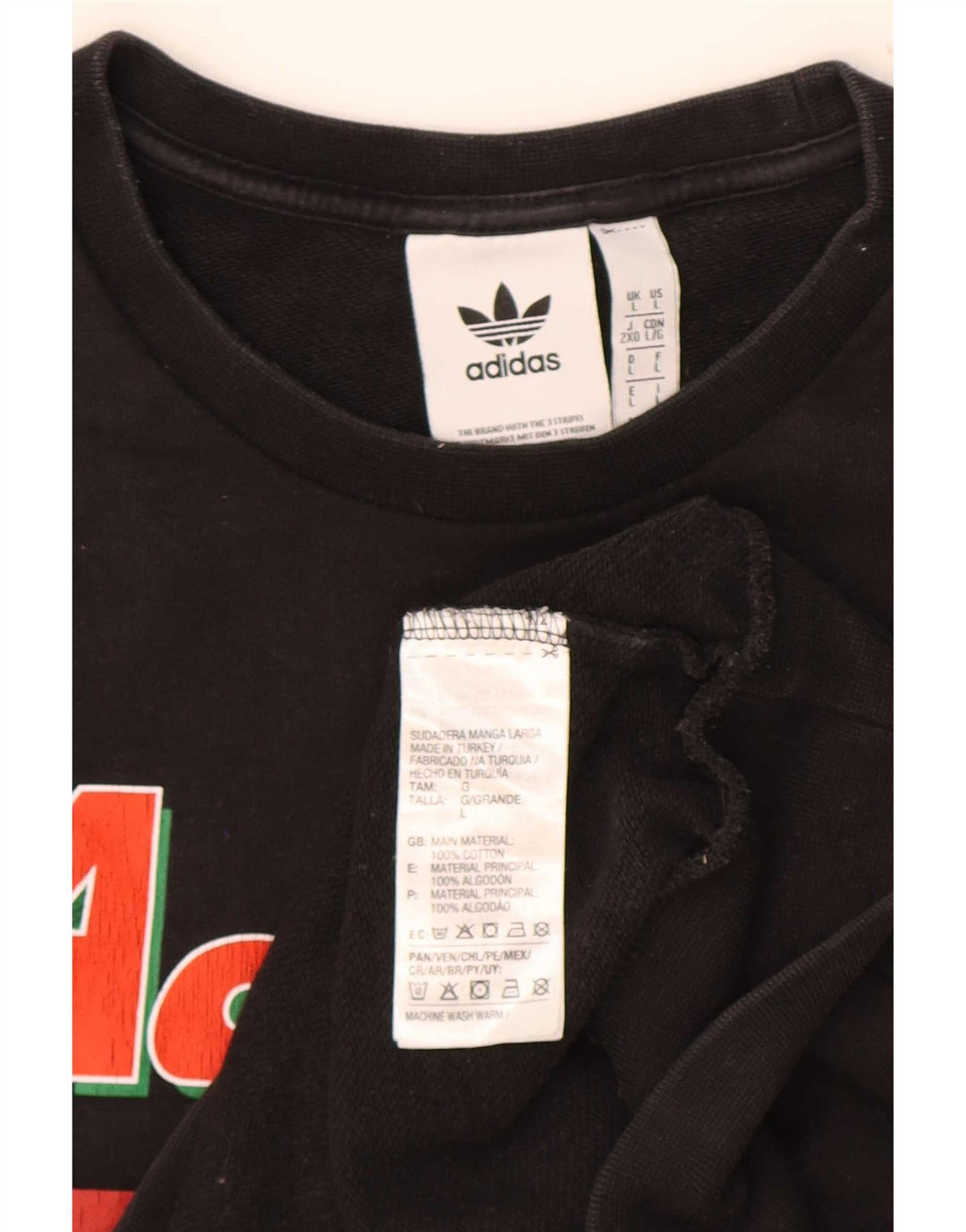 Мужской свитер с рисунком Adidas, большой черный хлопковый джемпер