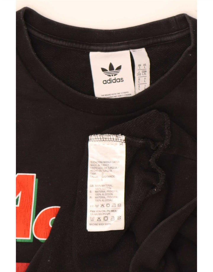 Мужской свитер с рисунком Adidas, большой черный хлопковый джемпер