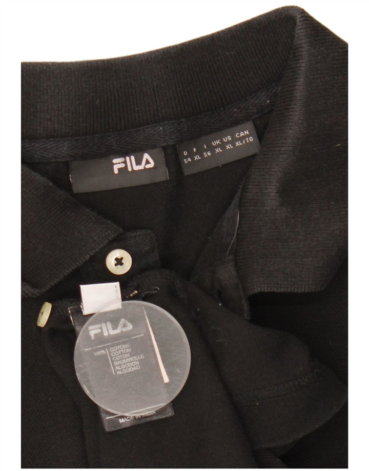 Мужская рубашка-поло Fila XL, черный хлопок
