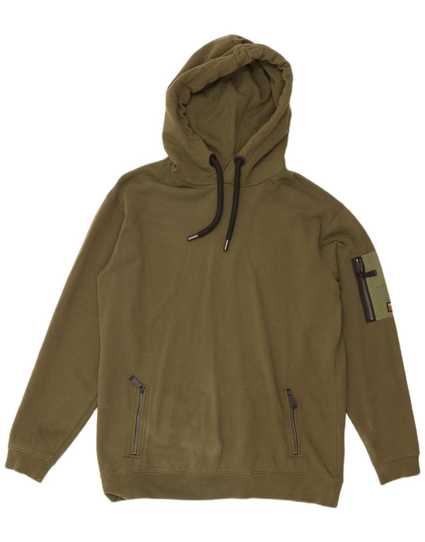 Мужской джемпер свободного покроя Superdry с капюшоном, маленький зеленый, хлопок