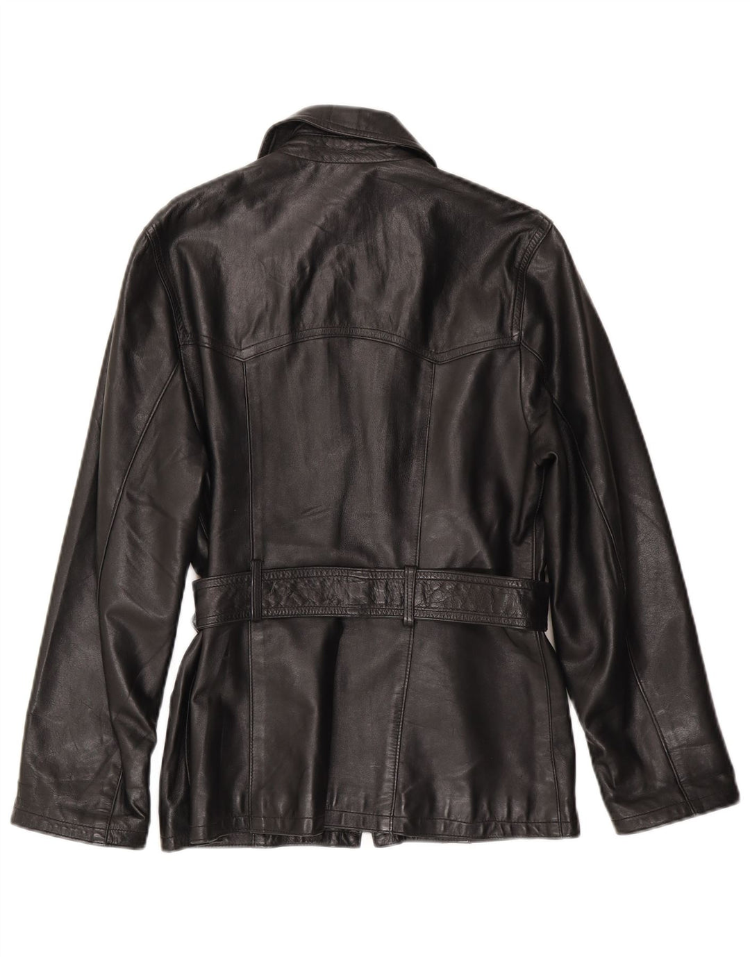 Винтажная женская кожаная куртка IT 44 Medium Black Leather