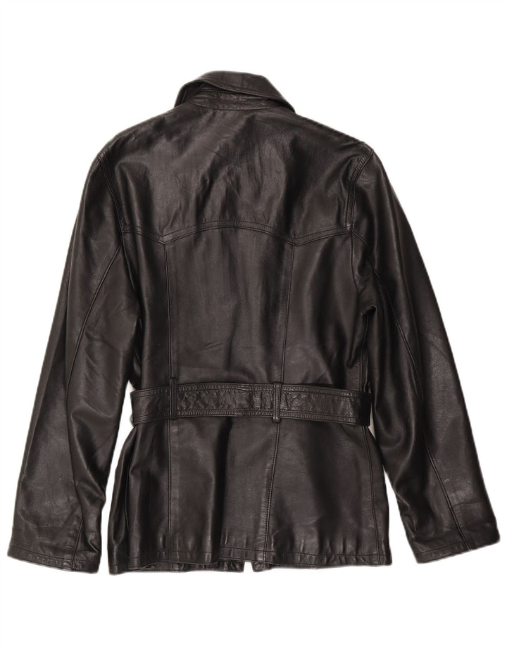Винтажная женская кожаная куртка IT 44 Medium Black Leather
