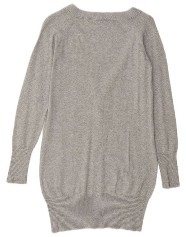 Женский кардиган Zara UK 10, маленький серый хлопковый свитер