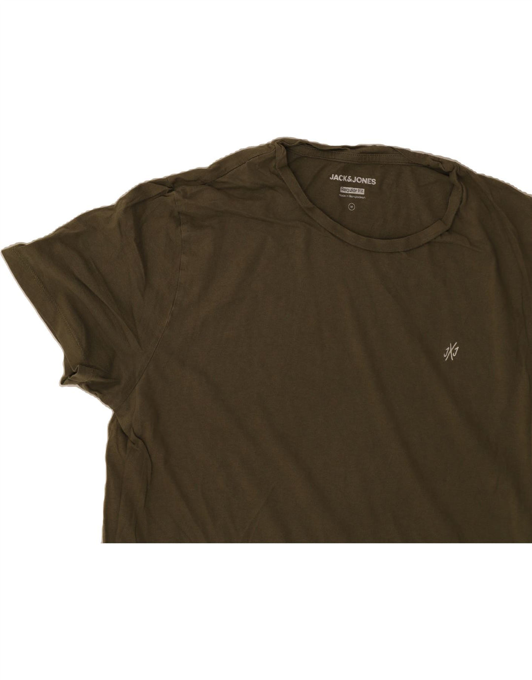 JACK & JONES Mens Regular Fit T-Shirt Top Medium Khaki Cotton Vintage Jack & Jones and Second-Hand Jack & Jones from Messina Hembry 