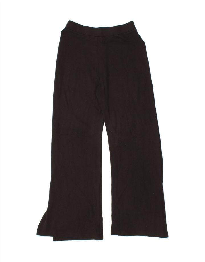 BENETTON Womens Wide Leg Tracksuit Trousers UK 8 Small  Black Polyester Vintage Benetton and Second-Hand Benetton from Messina Hembry 