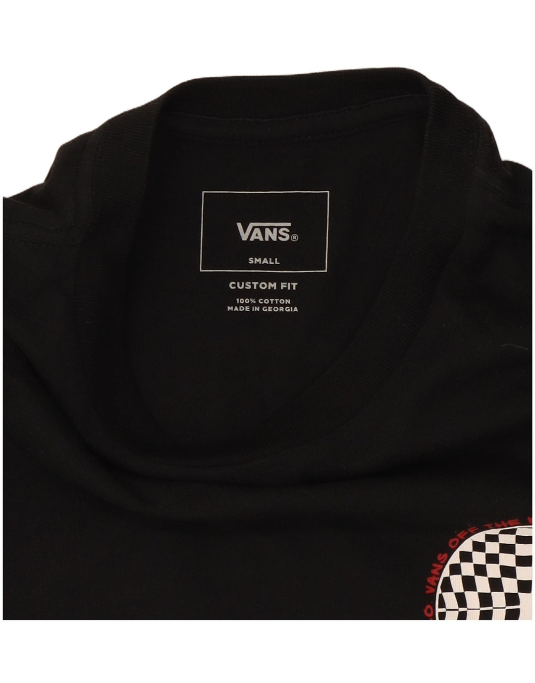 Мужская футболка с рисунком Vans, маленький черный хлопок