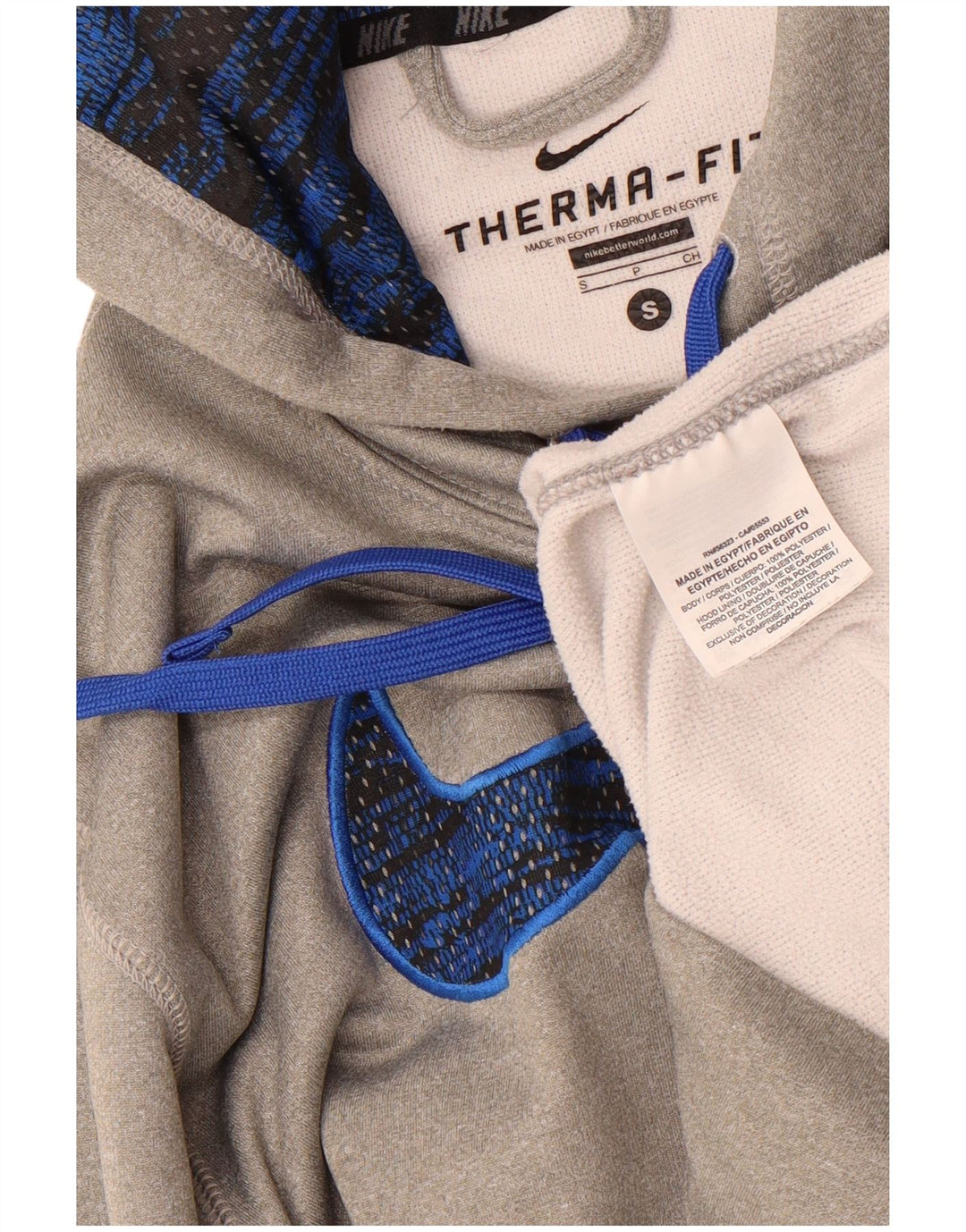 Мужской джемпер с капюшоном Nike Therma-Fit, маленький серый, полиэстер