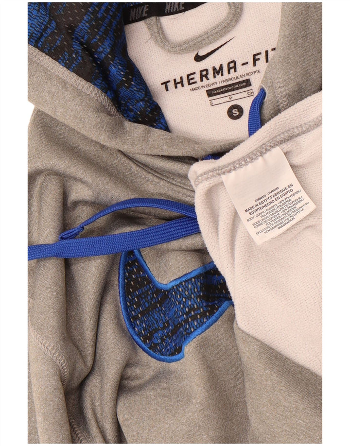 Мужской джемпер с капюшоном Nike Therma-Fit, маленький серый, полиэстер