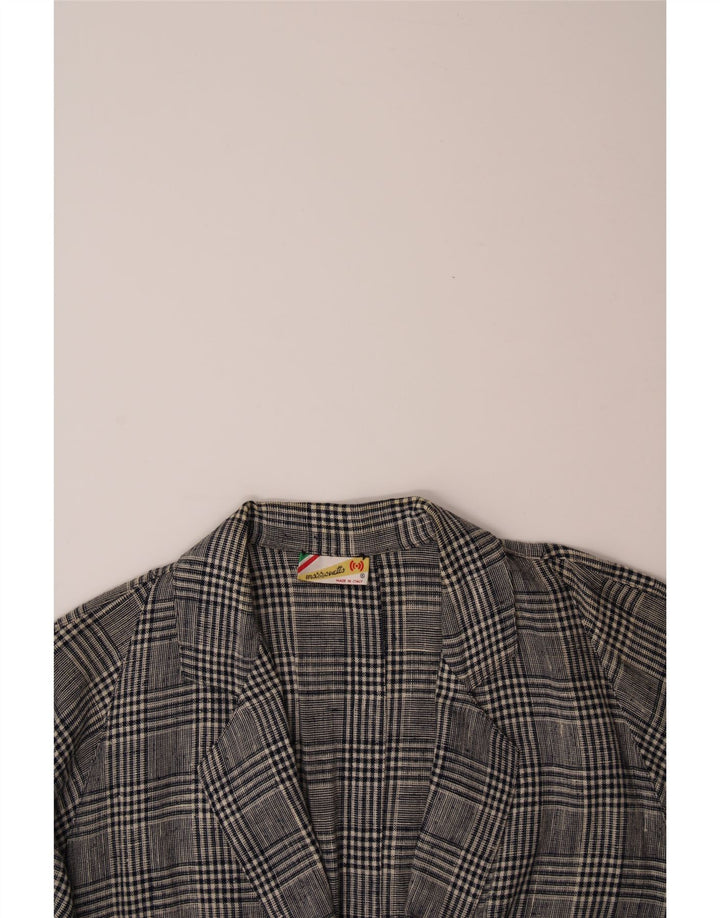 MAZZONETTO Womens Loose Fit 2 Button Blazer Jacket IT 44 Medium Grey Check Vintage Mazzonetto and Second-Hand Mazzonetto from Messina Hembry 