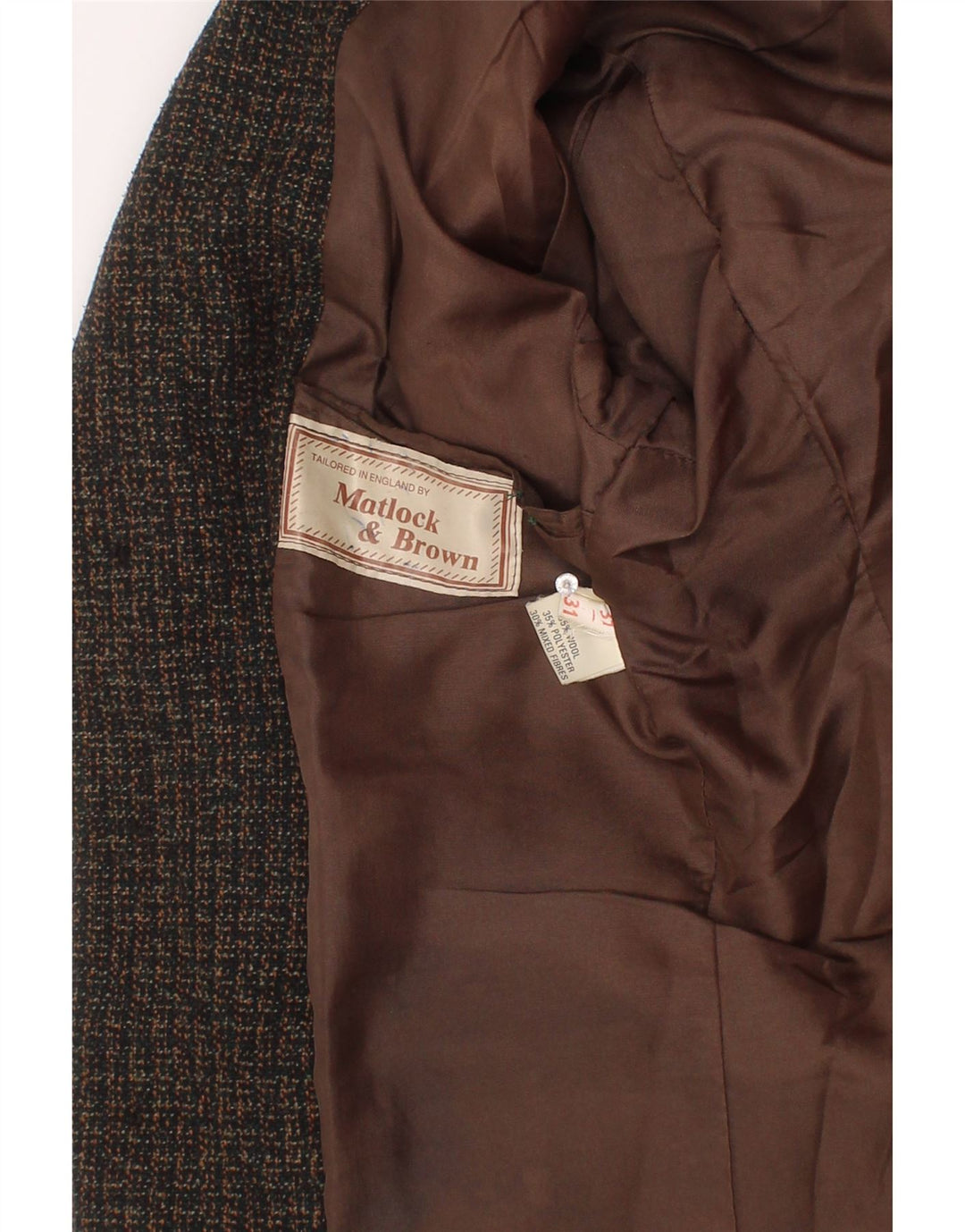 Винтажный пиджак на 3 пуговицах для мальчиков 13–14 лет, коричневая шерстяная крапчатая куртка