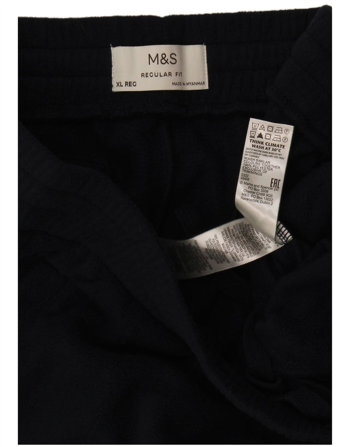 Мужские флисовые спортивные брюки Marks & Spencer XL темно-синего цвета из полиэстера