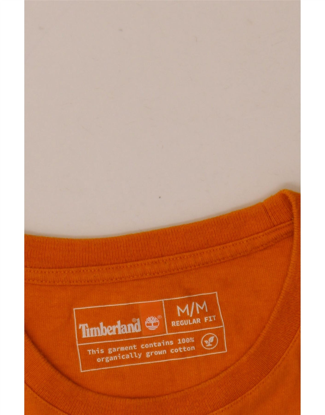 Мужская футболка Timberland стандартного кроя с рисунком, хлопковый топ среднего оранжевого цвета