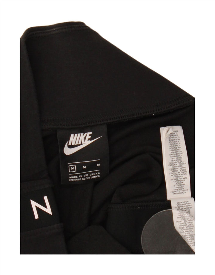 Женские укороченные леггинсы с графическим рисунком Nike UK 14, хлопковые, среднего размера, черные