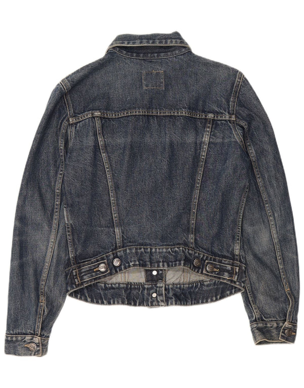 Женская укороченная джинсовая куртка Gas Street Mood UK 10, маленькая синяя хлопковая ткань