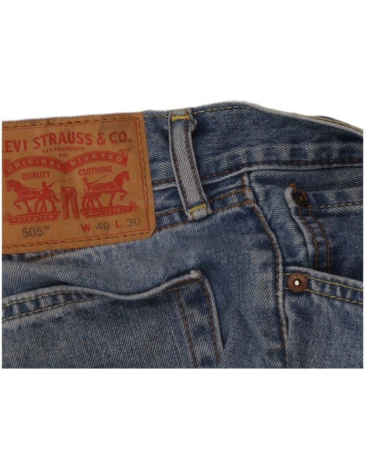 LEVI'S Mens 505 Straight Jeans W40 L30 Blue Cotton