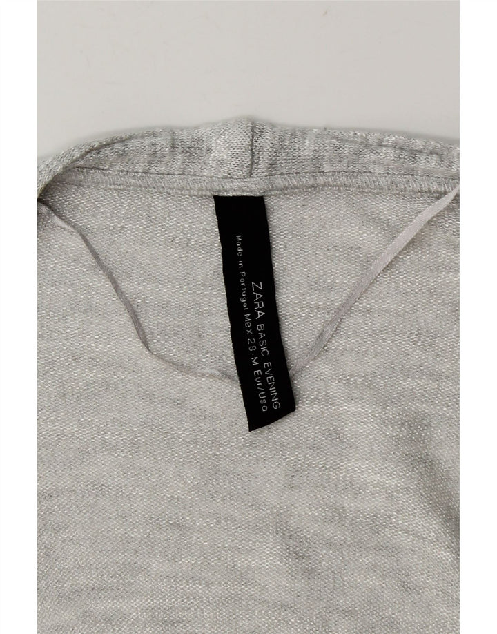Женский открытый кардиган Zara UK 12, средний серый цвет