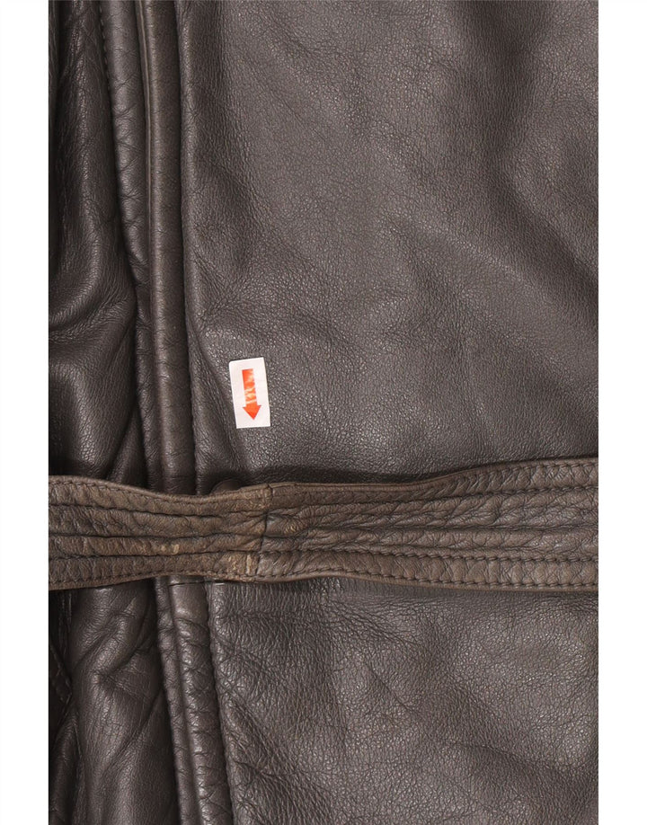 DRESSCO Мужское кожаное пальто IT 54 2XL Серое кожаное