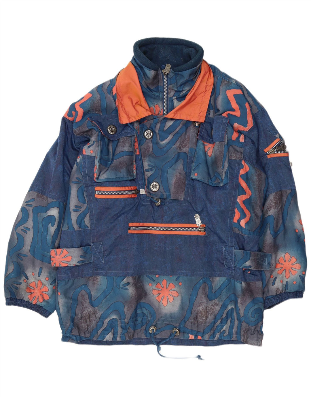 Мужская пуловер-ветровка CANYON UK 40, большая синяя с геометрическим рисунком