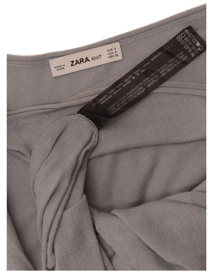 Женская блузка оверсайз Zara UK 10, маленький серый хлопок