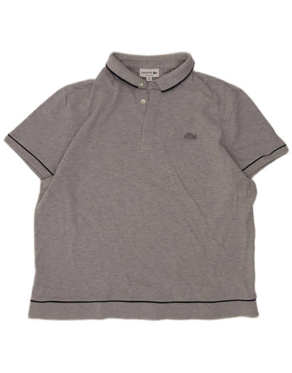 Мужская рубашка поло Lacoste стандартного кроя, размер 6 XL, серая, хлопковая