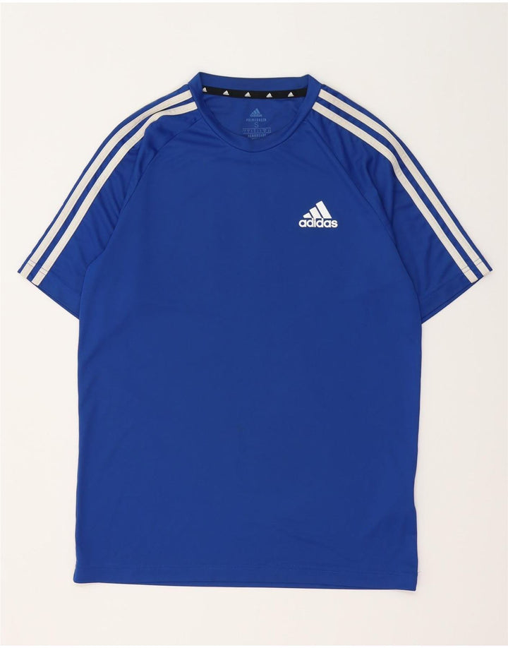 Мужская футболка ADIDAS Climalite, маленький синий полиэстер
