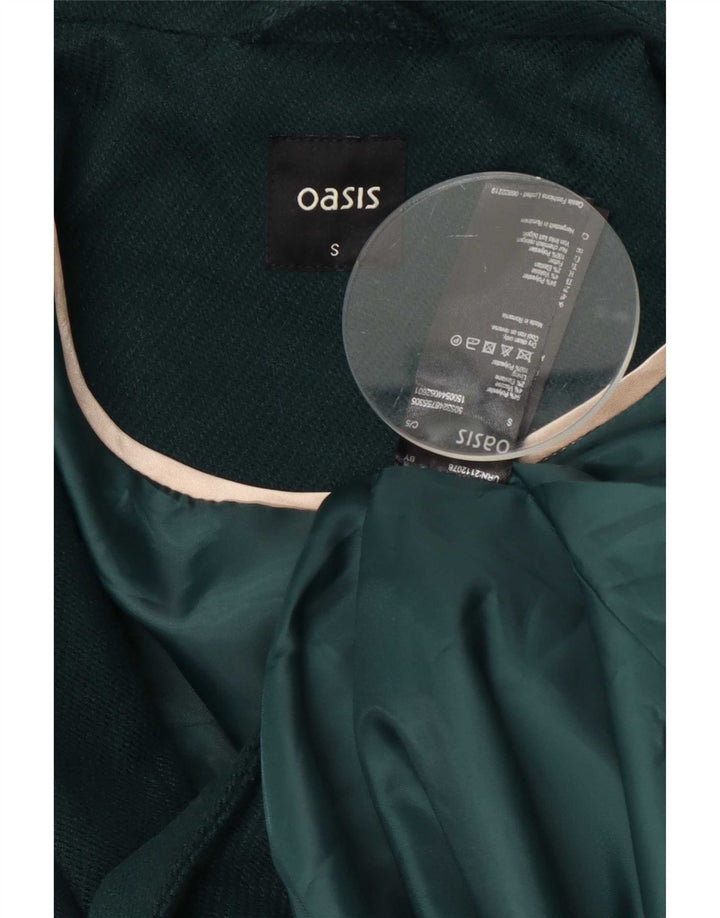 Женское двубортное пальто Oasis UK 10, маленький зеленый полиэстер