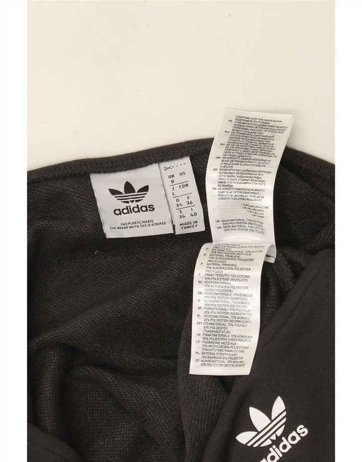 Женский укороченный свитер большого размера Adidas UK 8, маленький черный