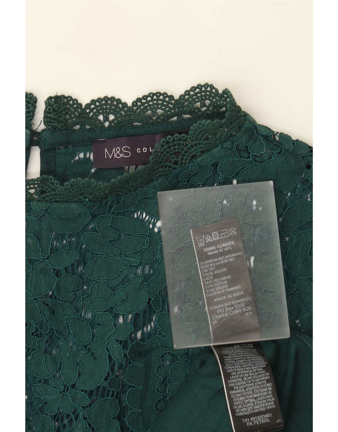 Женская блузка Marks & Spencer Top UK 22 3XL Зеленая вискоза